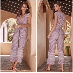 SAYLOR Lavender Checkered Jumpsuit